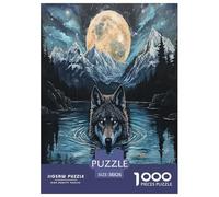 Loup Puzzle 1000 Pieces Cadeau Unique Jeu Éduchatif Challenge Toy À De Qualité Supérieure Peinture Art pour Adultes Et Enfants À Partir De 14 Ans 38x26cm/1000pcs