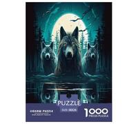 Loup Puzzle 1000 Pièces Cadeau Unique Jeu Éduchatif Défi Jouet À De Qualité Supérieure Peinture Art pour Adultes Et Enfants À Partir De 14 Ans 38x26cm/1000pcs