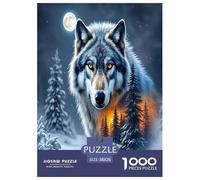 Loup Puzzle 1000 Pièces Jeu Éducatif Puzzle Haute Qualité Mystic Loup in The Wilderness Le Cadeau Parfait pour La Famille Et Amis, Applicable Aux Adultes Et Enfants De Moins De 14 Ans 38x26cm/1000pcs