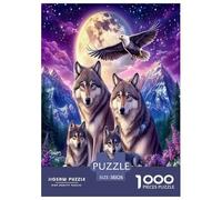 Loup Puzzle 1000 Pièces Jeu Éducatif Puzzle Premium Mystic Loup in The Wilderness Cadeau pour Femmes Et Adolescents, Applicable Aux Adultes Et Enfants De Moins De 14 Ans 38x26cm/1000pcs