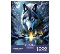 Loup Puzzle 1000 Pièces Jeu Éducatif Puzzle Premium Mystic Loup in The Wilderness Cadeau pour Femmes Et Adolescents, Adultes Et Enfants 70x50cm/1000pcs