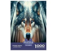 Loup Puzzle 1000 Pièces Jeu Éducatif Puzzle Premium Mystic Loup in The Wilderness Le Cadeau Parfait pour La Famille Et Amis, Adultes Et Enfants 52x38cm/1000pcs