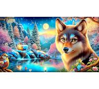 Loup Puzzle 1000 Pièces pour Adultes - en Carton Recyclé pour la Décoration 38x26cm/1000pcs