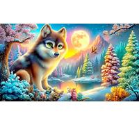 Loup Puzzle 1000 Pièces pour Adultes - en Carton Recyclé pour la Décoration 38x26cm/1000pcs