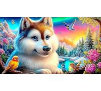 Loup Puzzle 1000 Pièces pour Adultes - en Carton Recyclé pour la Décoration 38x52cm/1000pcs