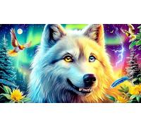 Loup Puzzle 1000 Pièces pour Adultes - en Carton Recyclé pour la Décoration 75x50cm/1000pcs