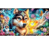 Loup Puzzle 1000 Pièces pour Adultes - en Carton Recyclé pour la Décoration 75x50cm/1000pcs