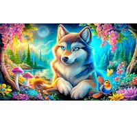 Loup Puzzle 1000 Pièces pour Adultes - en Carton Recyclé pour la Décoration 75x50cm/1000pcs
