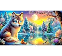 Loup Puzzle 1000 Pièces pour Adultes - en Carton Recyclé pour la Décoration 75x50cm/1000pcs