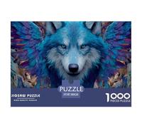 Loup Puzzle 1000 Pièces Wild Animal - Carte D’Europe Puzzle, Concentration & Déco Murale, Pièces Robustes, 38x26cm/1000pcs