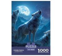 Loup Puzzle 1000 Pièces Wild Animal - Relaxant & Créatif, Puzzle D’Art, Activité Famille, Bois/Carton Recyclé, 38x26cm/1000pcs