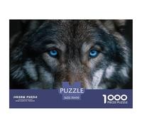 Loup Puzzle 1000 Pièces Wild Animal -soirée Jeu Esprit Puzzle, Pièce Épaisses Antiglisse, Poster & Boîte Cadeau, 70x50cm/1000pcs