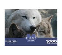Loup Puzzle 1000 Pièces Wild Animal -soirée Jeu Esprit Puzzle, Pièce Épaisses Antiglisse, Poster & Boîte Cadeau, 38x26cm/1000pcs