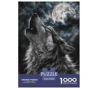 Loup Puzzle 1000 Pièces Wildlife Animal -soirée Jeu Esprit Puzzle, Pièce Épaisses Antiglisse, Poster & Boîte Cadeau, 70x50cm/1000pcs