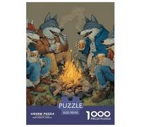 Loup Puzzle 1000 Pièces Wildlife Animal -soirée Jeu Esprit Puzzle, Pièce Épaisses Antiglisse, Poster & Boîte Cadeau, 70x50cm/1000pcs