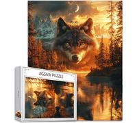 Loup Puzzle 4000 Pièces Adultes, 5D DIY Puzzle Paysage Couleur Puzzles, Jigsaw Jeu éducatif effrayant, Ddifficile pour Adultes avec Emballage Cadeau for Decoration Chambre Murale Cadeau Homme,Model822