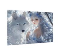 Loup Puzzle 5000 Pièces Adultes Puzzle Fille Motif Design avec Emballage Cadeau pour Cadeau Femme, Activité Familiale Stimulante Débutants pour Decoration Chambre Murale Maison 105 x 156 cm -800Y