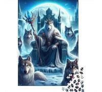 Loup Puzzle À 1000 Morceaux Papier Épais Wizard Loup Pack Puzzle Familial Passionnés Casse-tête Parents-Enfants Compatible Plateau Loisirs Maison 52x38cm/1000pcs