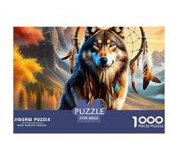 Loup Puzzle De 1000 Pièces Le Cadeau Parfait pour La Famille Et Les Amis Animaux puissants Puzzles pour Adultes Jeu Éducatif Jouets Défi pour Adultes Et Enfants38x26cm/1000pcs