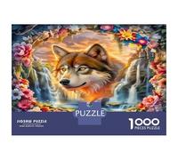 Loup Puzzle De 1000 Pièces pour Adultes, Puzzle De 1000 Pièces Cascade Grands Cadeaux Décoration De La Maison 38x26cm/1000pcs