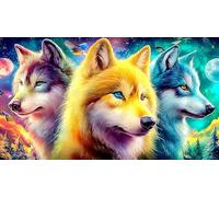 Loup Puzzle pour Adultes: 1000 Pièces en Carton Recyclé pour la Décoration 75x50cm/1000pcs