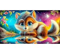 Loup Puzzle pour Adultes: 1000 Pièces en Carton Recyclé pour la Décoration 75x50cm/1000pcs