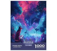 Loup Puzzles 1000 Pièces Cadeau Unique Animaux Jeu Éduchatif Challenge Toy À De Qualité Supérieure Peinture Art pour Adultes Et Enfants À Partir De 14 Ans 38x26cm/1000pcs