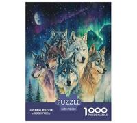 Loup Puzzles 1000 Pièces Cadeau Unique Jeu Éduchatif Challenge Toy À De Qualité Supérieure Peinture Art pour Adultes Et Enfants 70x50cm/1000pcs
