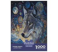 Loup Puzzles 1000 Pieces Cadeau Unique Jeu Éduchatif Défi Jouet À De Qualité Supérieure Peinture Art pour Adultes Et Enfants À Partir De 12 Ans 70x50cm/1000pcs