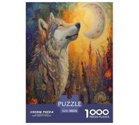 Loup Puzzles 1000 Pièces Cadeau Unique Jeu Éduchatif Défi Jouet À De Qualité Supérieure Peinture Art pour Adultes Et Enfants À Partir De 14 Ans 38x26cm/1000pcs