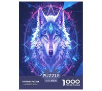 Loup Puzzles 1000 Pièces Cadeau Unique Jeu Éduchatif Défi Jouet À De Qualité Supérieure Peinture Art pour Adultes Et Enfants 38x26cm/1000pcs