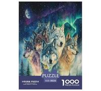 Loup Puzzles 1000 Pieces Cadeau Unique Jeu Éduchatif Défi Jouet À De Qualité Supérieure Peinture Art pour Adultes Et Enfants À Partir De 14 Ans 38x26cm/1000pcs