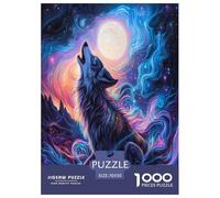 Loup Puzzles 1000 Pièces Cadeau Unique Jeu Éduchatif Défi Jouet À De Qualité Supérieure Peinture Art pour Adultes Et Enfants À Partir De 12 Ans 70x50cm/1000pcs