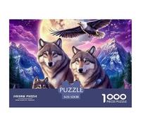 Loup Puzzles 1000 Pièces pour Adultes Classique Impossible Loisir Détente Écologique Art Classique 52x38cm/1000pcs