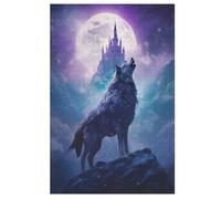 Loup Puzzles en Bois 1000 Pièces pour Adultes, Poster Jigsaw Puzzle, Design Unique Jouet Éducatif pour Adolescents Et Enfants Idée Cadeau （78×53cm）
