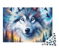 Loup Puzzles pour Adultes Fun 300 Piece Chromatique Autre Royaume Jeu Intellectuel, Jeu Éducatif, Décoration Maison, Anti-Stress, Défi Stimulant (300pcs (40x28cm))