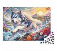 Loup Rivière Fleurs 1000pcs Mini Puzzle pour Adultes Difficile