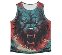 Loup Rouge en ColèRe Cool DéBardeurs sans Manches pour Garçons Adolescents,Idéaux pour Sport Activités Physiques