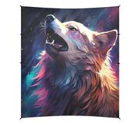 Loup Rugissement De l'espace sans Espoir Tente de Plage Abri Solaire pour Camping,Installation Facile,Portable avec Sacs de Sable pour Pêche Pique-Nique Plein Air