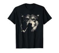 Loup Sage avec Verres Pipe à Fumer Style Vintage Art T-Shirt