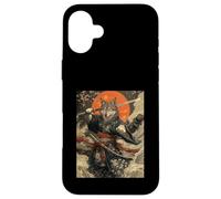 Loup Samouraï Japonais Kanagawa Wave Loups Drôles Coque pour iPhone 16 Plus