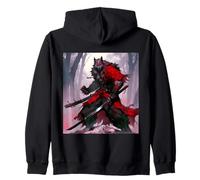 Loup samouraï Vintage Ukiyo-e Warrior Art Japonais Sweat à Capuche