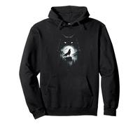 Loup Sauvage Hurlant à la Pleine Lune forêt Silhouette Grunge Art Sweat à Capuche