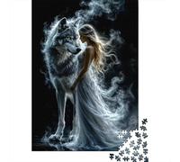Loup Set De 1000 Pièces Papier Recyclé Ghost Loup Puzzle Adulte Facile À Ranger Activité Lien Familial Casse-tête Engageant Heures Divertissement 38x26cm/1000pcs