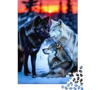 Loup Set De 1000 Pièces Papier Recyclé Loup at Castle Puzzle Adulte Facile À Ranger Activité Lien Familial Casse-tête Engageant Heures Divertissement 52x38cm/1000pcs