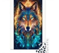 Loup Set De 1000 Pièces Papier Recyclé Loup in Night Puzzle Adulte Facile À Ranger Heures Divertissement Casse-tête Engageant Activité Lien Familial 52x38cm/1000pcs