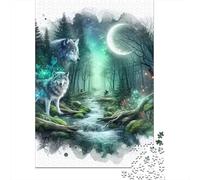 Loup Set De 1000 Pièces Papier Recyclé Red X Loup Head Puzzle Adulte Facile À Ranger Activité Lien Familial Casse-tête Engageant Heures Divertissement 52x38cm/1000pcs