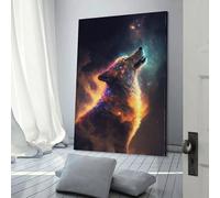 Loup solitaire dans l'espace, images murales pour chambre à coucher, salon, enfants, filles, garçons, fête d'anniversaire, cadeau, œuvre d'art, 30 x 45 cm