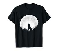 Loup Solitaire Hurlant Pleine Lune Nature Woods Midnight Wolves T-Shirt