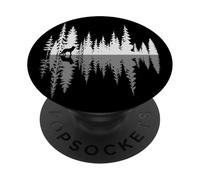 Loup Solitaire Marchant dans la forêt, reflet, Nature Sauvage PopSockets PopGrip Adhésif